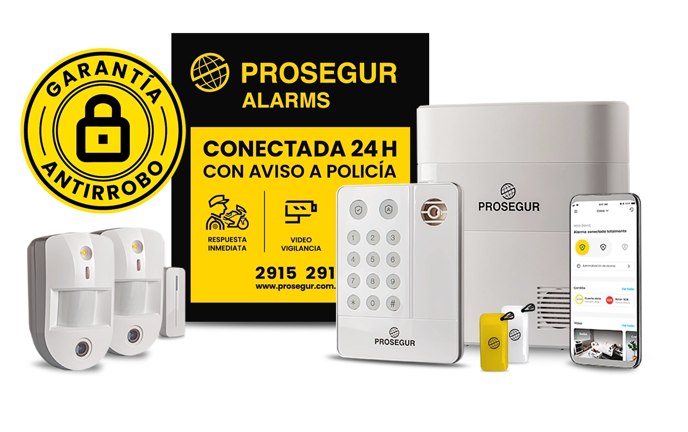 Elementos de la alarma Prosegur Uruguay